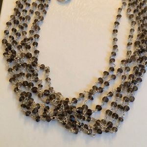Sparkly sterling necklace with smoky quartz